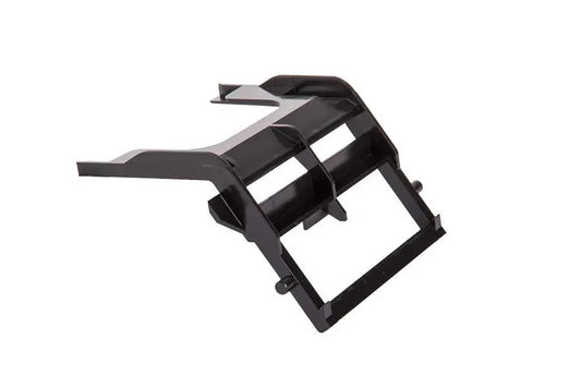 Ein schwarzer Kunststoff-Staubbeutelhalter von immer-saugut, mit eckigem, rechteckigem Design, flacher Basis, zwei erhöhten Armen und einer zentralen Haltestange. Kompatibel mit 265421, Bosch Sphera/Nova Serie und Siemens Super XS Dino/Speedy Serie.