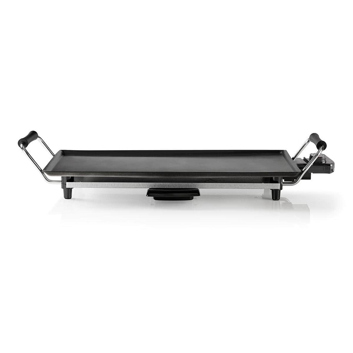 Nedis - Teppanyaki-Tischgrill - 5 Wärmeeinstellungen, Antihaft-Beschichtung, Abnehmbare Teile, Cool-Touch-Griff, Anti-Rutsch, Backfläche 47.5 x 26.5 cm