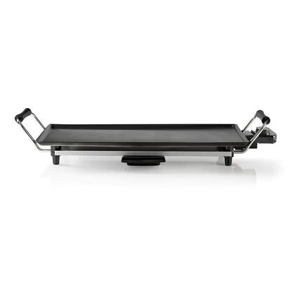 Nedis - Teppanyaki-Tischgrill - 5 Wärmeeinstellungen, Antihaft-Beschichtung, Abnehmbare Teile, Cool-Touch-Griff, Anti-Rutsch, Backfläche 47.5 x 26.5 cm
