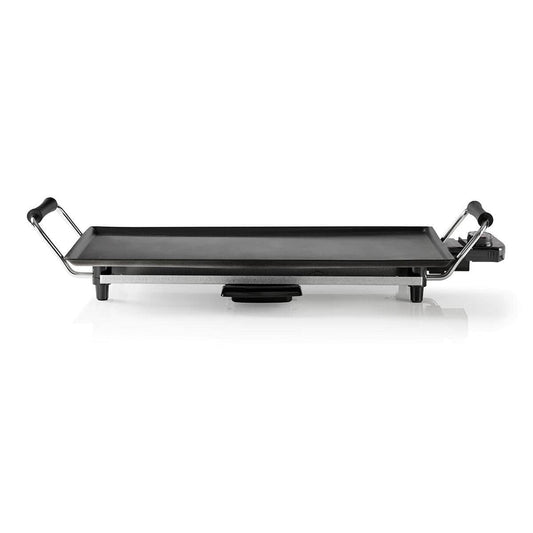 Nedis - Teppanyaki-Tischgrill - 5 Wärmeeinstellungen, Antihaft-Beschichtung, Abnehmbare Teile, Cool-Touch-Griff, Anti-Rutsch, Backfläche 47.5 x 26.5 cm