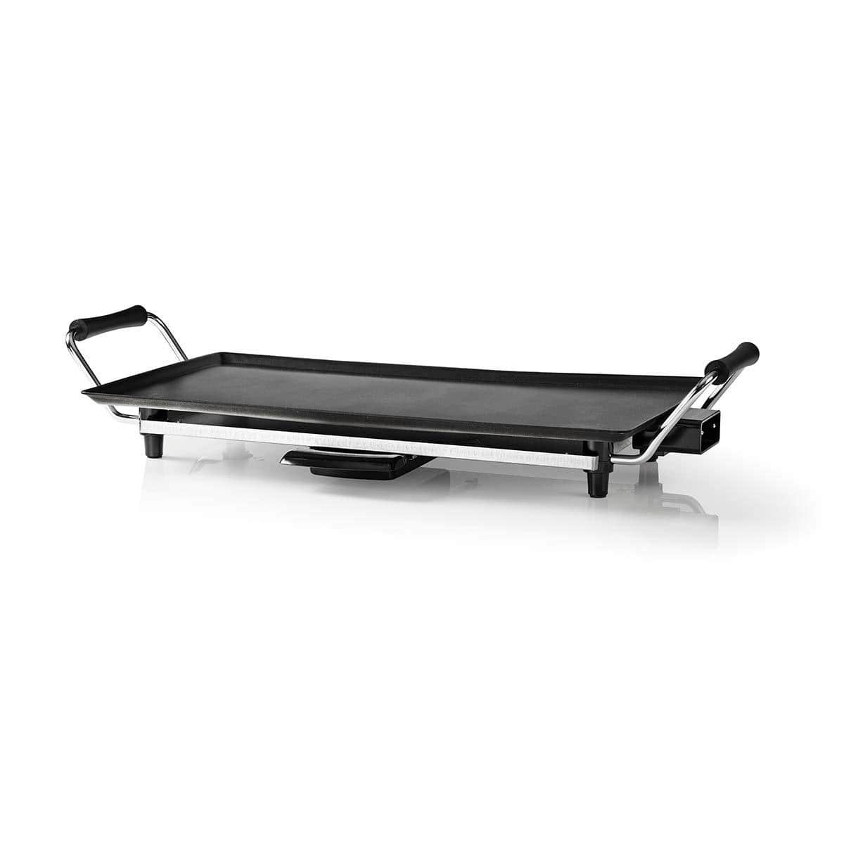 Nedis - Teppanyaki-Tischgrill - 5 Wärmeeinstellungen, Antihaft-Beschichtung, Abnehmbare Teile, Cool-Touch-Griff, Anti-Rutsch, Backfläche 47.5 x 26.5 cm