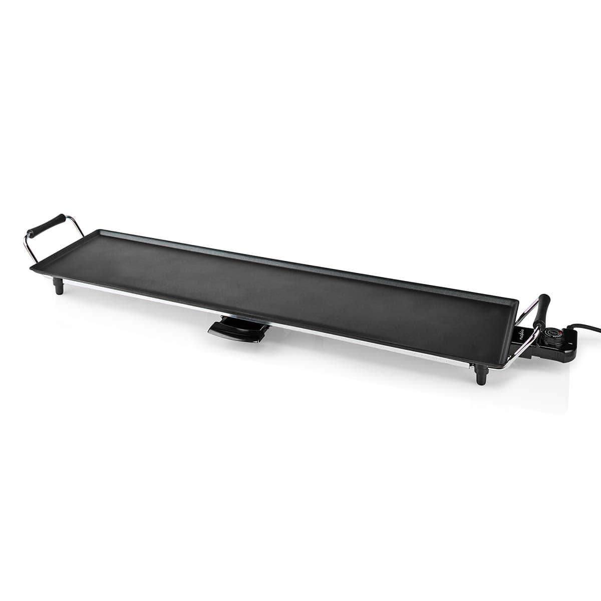 Nedis - Teppanyaki-Tischgrill - 5 Wärmeeinstellungen, Thermostat-Regler, ausziehbare Fett-Tropfschale, Backfläche 90 x 23 cm